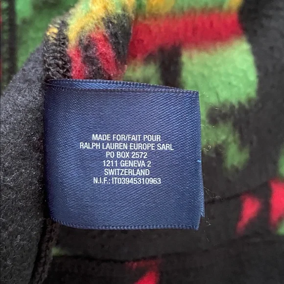 Girl’s Ralph Lauren Black Fleece Jacket with Red and Green Southwestern print - Picture 9 of 10